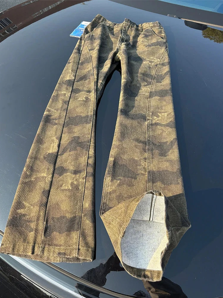 

American Sle Camouflage Jeans Men's Winter Slim Fit Long Leggings Cool Haome Straight Leg Trousers Youth Faion