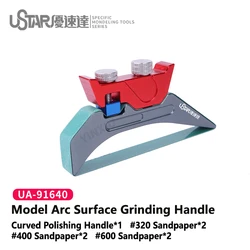 Ustar UA91640 Curved Surface Metal Sander with 6 Grinding Belts for Gundam Mecha Model Arc Polishing Edge Smoothing Tools