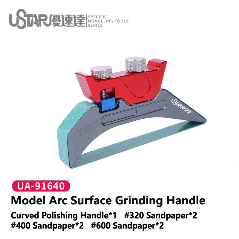 Ustar UA91640 Metal Cambered surface Sander Includes 6 Grinding Belts For Gundam Model Making Hobby DIY Tools