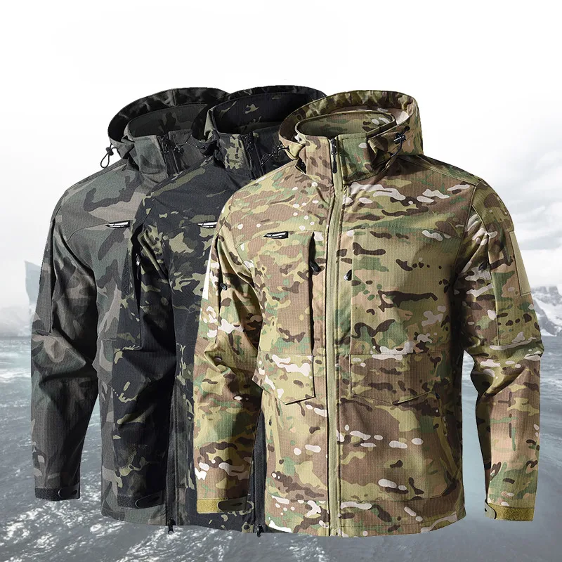 Spring and Autumn Camouflage Clothing Men's Mesh Anti Tear and Waterproof Tactical Set Durable and Wear Resistant Work Clothes
