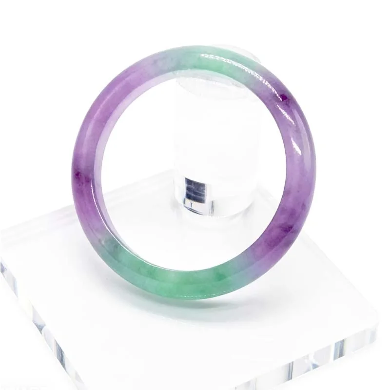 

Natural Purple Green Jade Bangle Two-Tone Lavender Green Jadeite Bracelet Women's Lucky Feng Shui Jewelry Gift