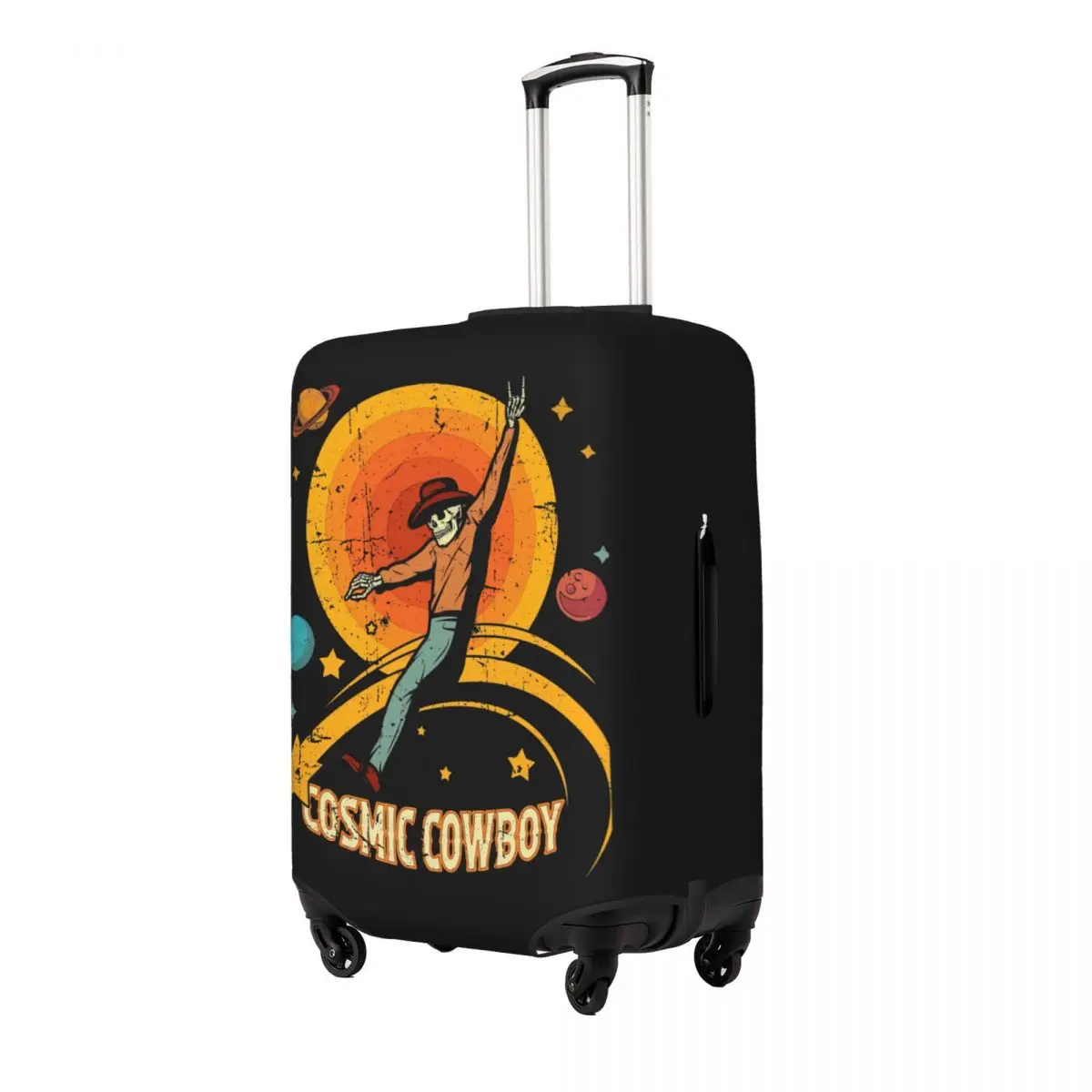 Cosmic Cowboy Print Luggage Protective Dust Covers Elastic Waterproof 18-32inch Suitcase Cover Travel Accessories