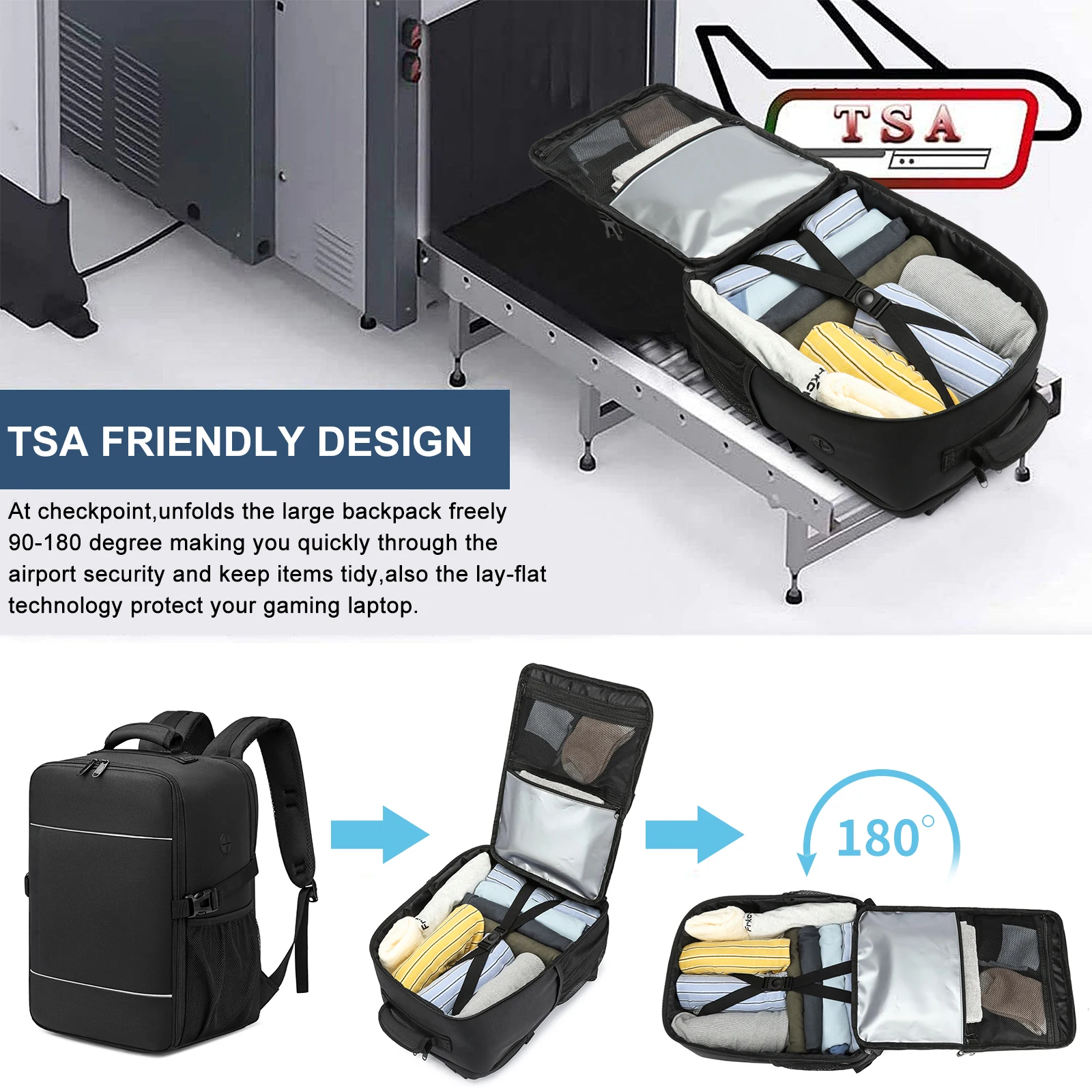 airport travel backpack laptop B737 38L Premium Nylon and daily life VGCUB Carry on Travel Backpack