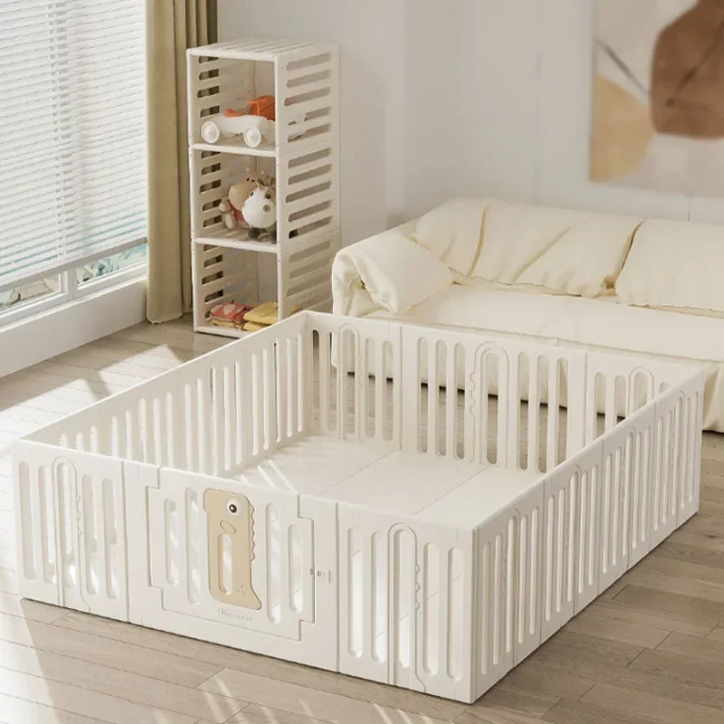 Mini parque infantil gris para niños, armario de almacenamiento Rectangular Organizable, valla para niños, juguetes de plástico de seguridad, parque infantil para bebés en interiores