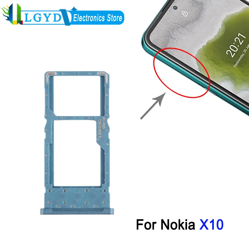 Dual Card Tray For Nokia X10 Phone SIM1 + SIM2 / Micro SD Card Tray Replacement Part