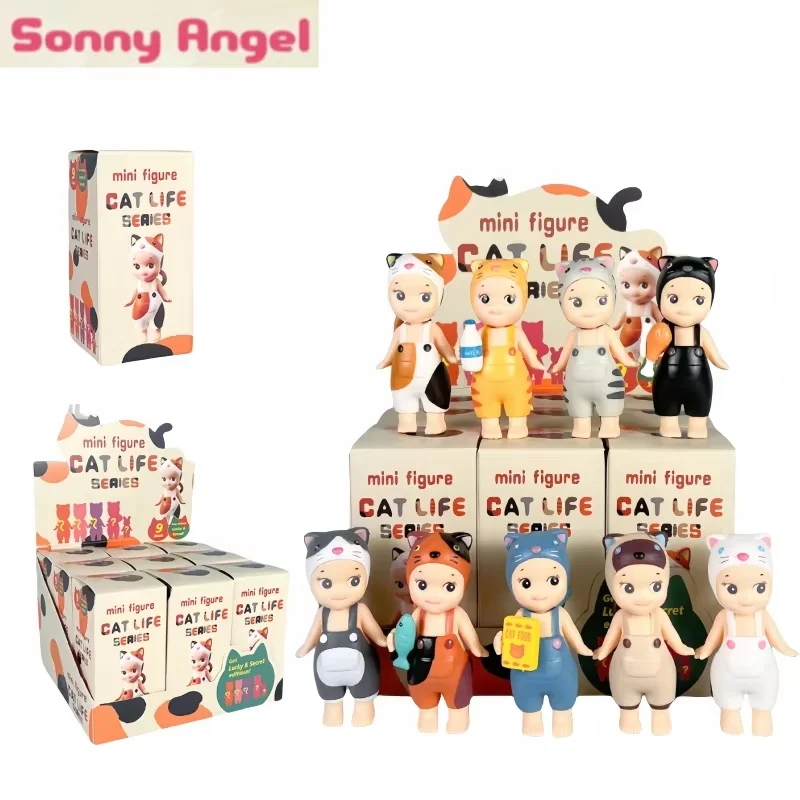 Hot New Sonny Angel Blind Box Mini Cat Life Series Collection Kawaii Animes Figure Ornament Doll Fan Kid Gift Motherland Edition