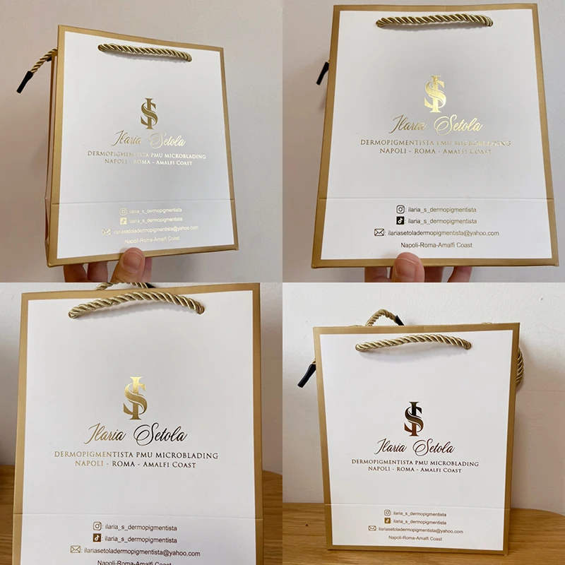 Imagem -03 - Custom One Color Logo Paper Bags Adequado para Peruca Vestuário Presentes de Casamento Personalidade Company Logo Pacote Bags 100 Pcs