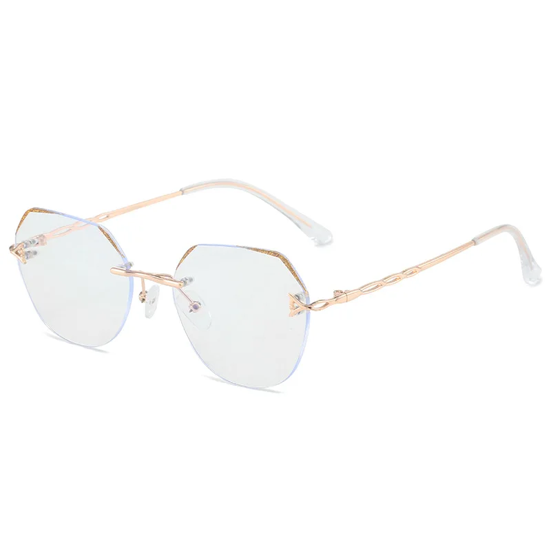 AOLIYA Męskie Damskie Luksusowe Okulary Bezramkowe Wielokątne Ultralekkie Okulary Ze Stopu Metali Oprawki Optyczne Korekcyjne