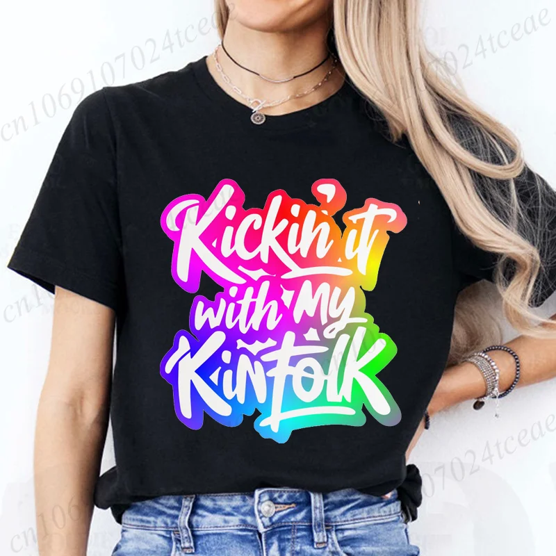 

Футболка Kickin It with My Kinfolk, футболка для воссоединения семьи, летняя модная футболка для женщин и мужчин, футболка унисекс, модная семейная одежда