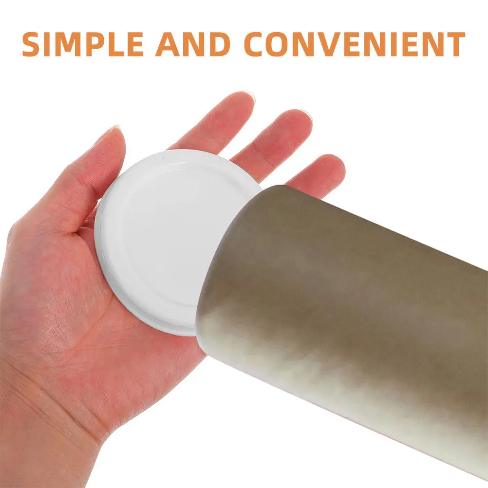 50Pcs White Plastic Tube End Caps Compatible with Kraft Paper Mailing Tubes Cardboard Shipping Tube Lids Poster Mailer - view 3