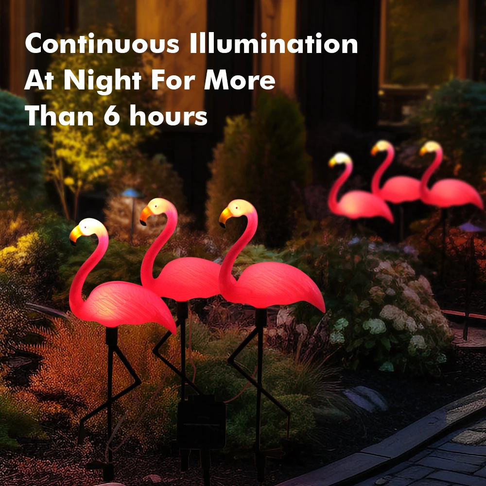 

Flamingo Outdoor Landscape Yard Light Waterproof Solar Garden Lamps Lawn Lights Patio Walkway Lights Stake Light Holiday Decor