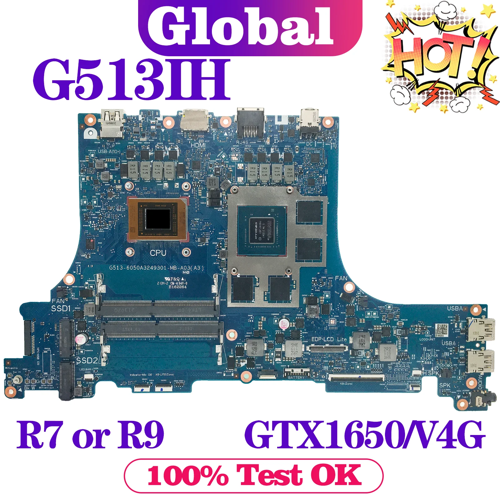 KEFU Mainboard For ASUS G513IH PX513I PX713I G513IC G513IE G713IC G713IH G713IE Laptop Motherboard R5-4600H R7-4800H R9-4900H