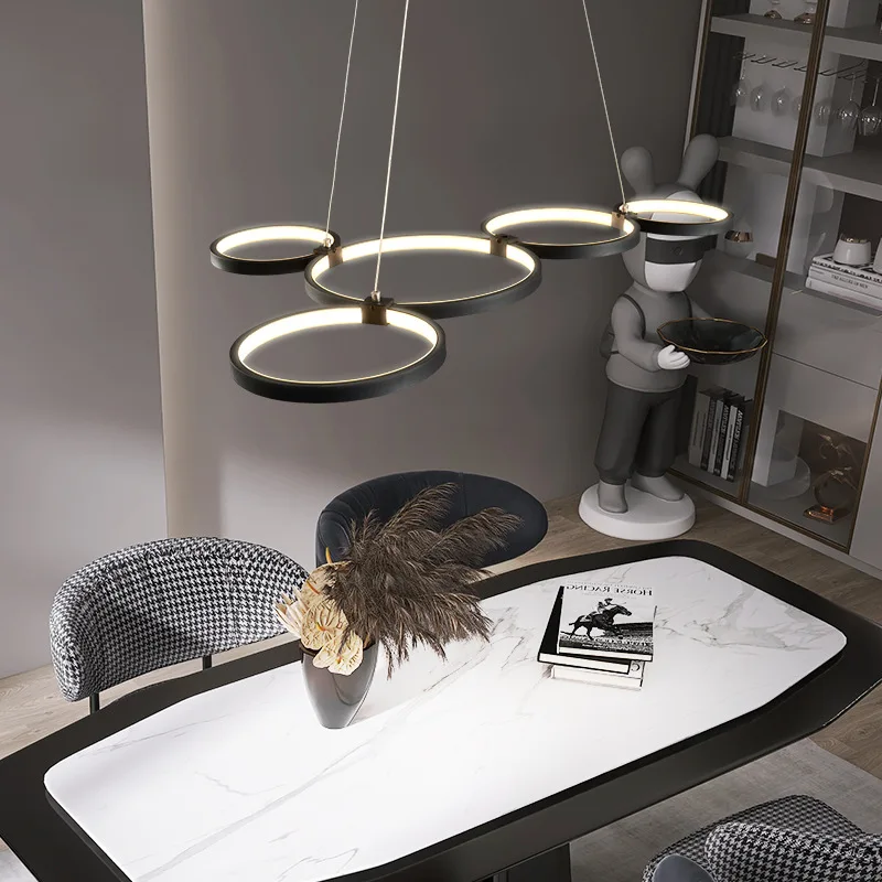 

Modern Simple Ring LED Pendant Light Living Room Bedroom Dining Room Bar Counter Coffee Shop Indoor Home Decor Chandelier Lustre