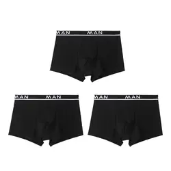 3 Pcs Men's Underwear Flat Angle Pants Ice Silk Breathable Smooth And Seamless Underwear Youth Four Corner Shorts Trend