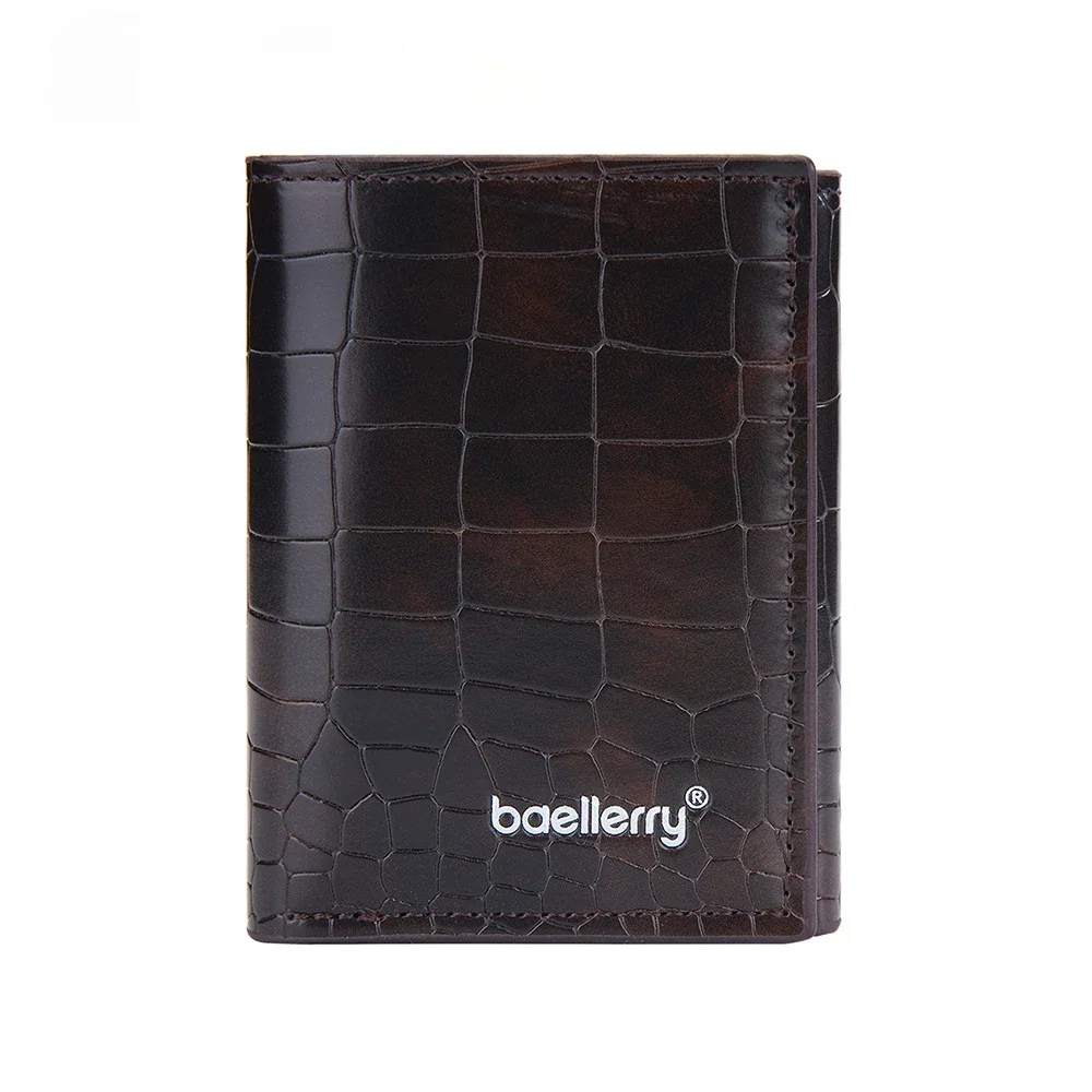 تحتوي حقيبة بطاقات ثلاثية الطي للرجال بطباعة تمساح على صندوق ألومنيوم معدني RFID ومشبك بطاقات أوتوماتيكي وبطاقة هوية للحافلة #5