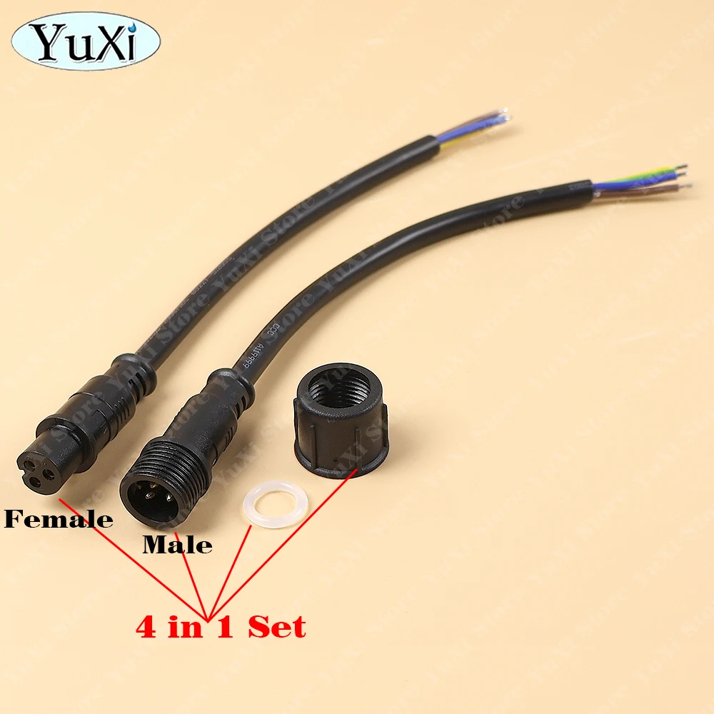 1-10set Waterproof Wire LED Male to Female Connector Cable LED Light Bar Connector General DC Interface IP67 2Pin 3/4/5/6Pin