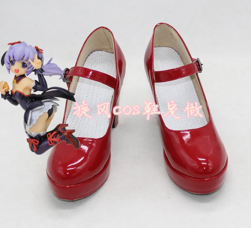 Higurashi When They Cry Cosplay Shoes Boots Girl Lolita shoes Costume Accessories Gou Furude Rika Angel Mort Ver Red High Heels
