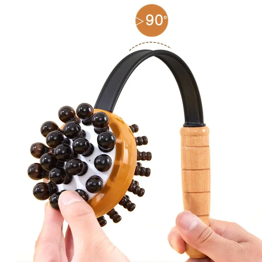 Double Head Massage Hammer Multi-Functional Wood Back Knock Massage Tool Stress Relief Flexible Point Massage Stick