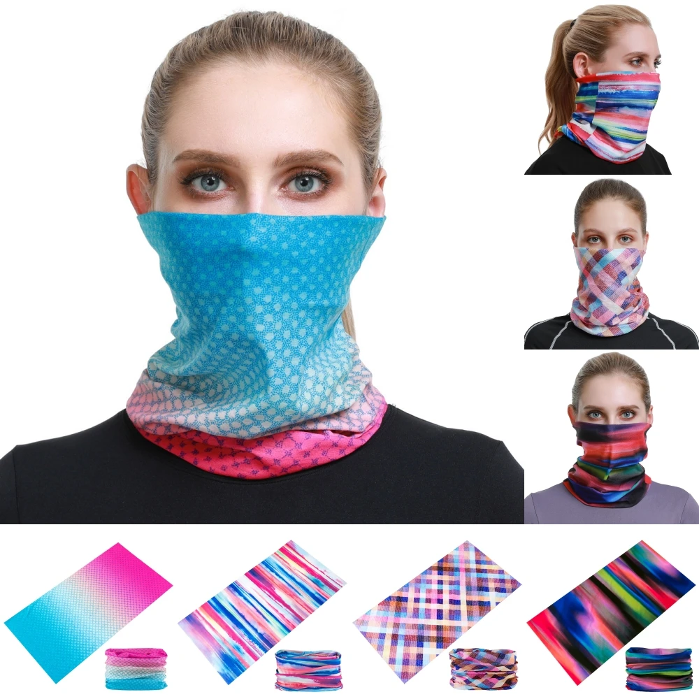 Colorful Stripe Design Bicycle Masks For Man Women Headband Outdoor Sports Balaclava Cycling Bandana Moto Neck Scarf