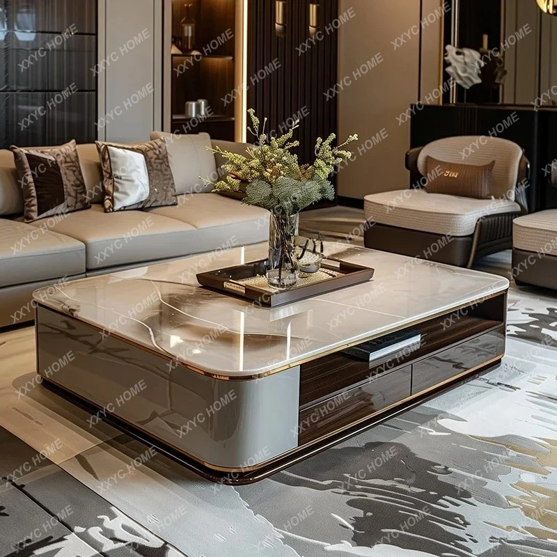 TTMarble Coffee Table Living Room Light Luxury High-end Large Board Tea Table High-end Coffee Table Household53