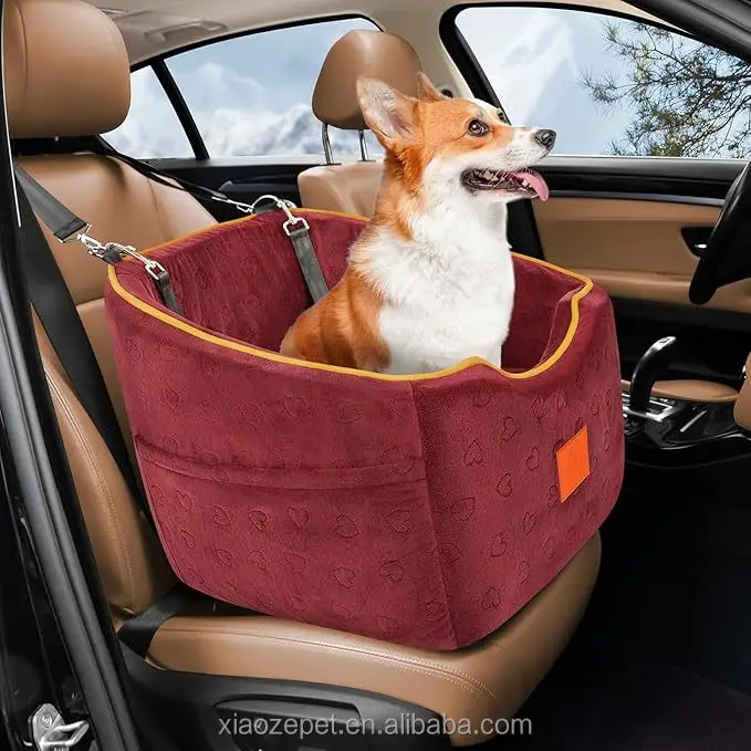 

Manufacturer Wholesale Dog Car Seat Booster Memory Foam Elevate Pet Car Seat For Small Dogs 35lbs Washable