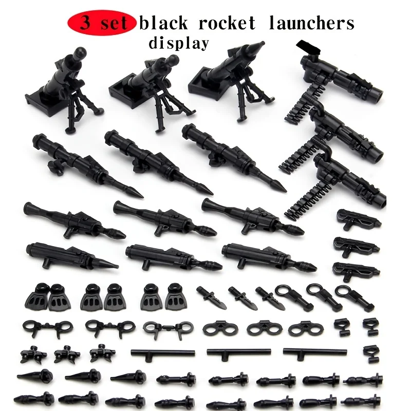 Military Weapon Swat Gun Cannon Guns Toy Suit Figures Building Blocks Toys For Children Ww2 Weapons Kids Gifts