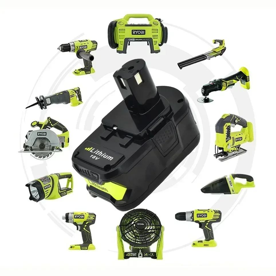 Ryobi-ワイヤレス電動工具,リチウムイオン電池交換,bpl1820,p108p109p106rb18l50rb18l40,6000mah,18v,新品,送料無料