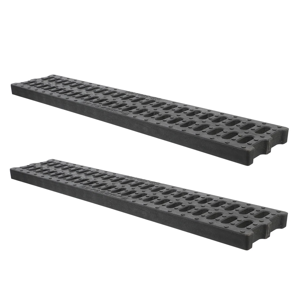 

2 Pcs Trench Cover Polymer PE Material Drain Grates Grille Kitchen Bathroom Swimming Pool Garden Easy Installation Outdoor