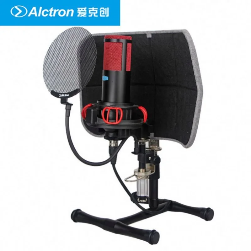 Alctron Mic Isolation Shield PF52 Studio Microphone Recording Soundproof With Desk Stand Isolation Microphone Shield