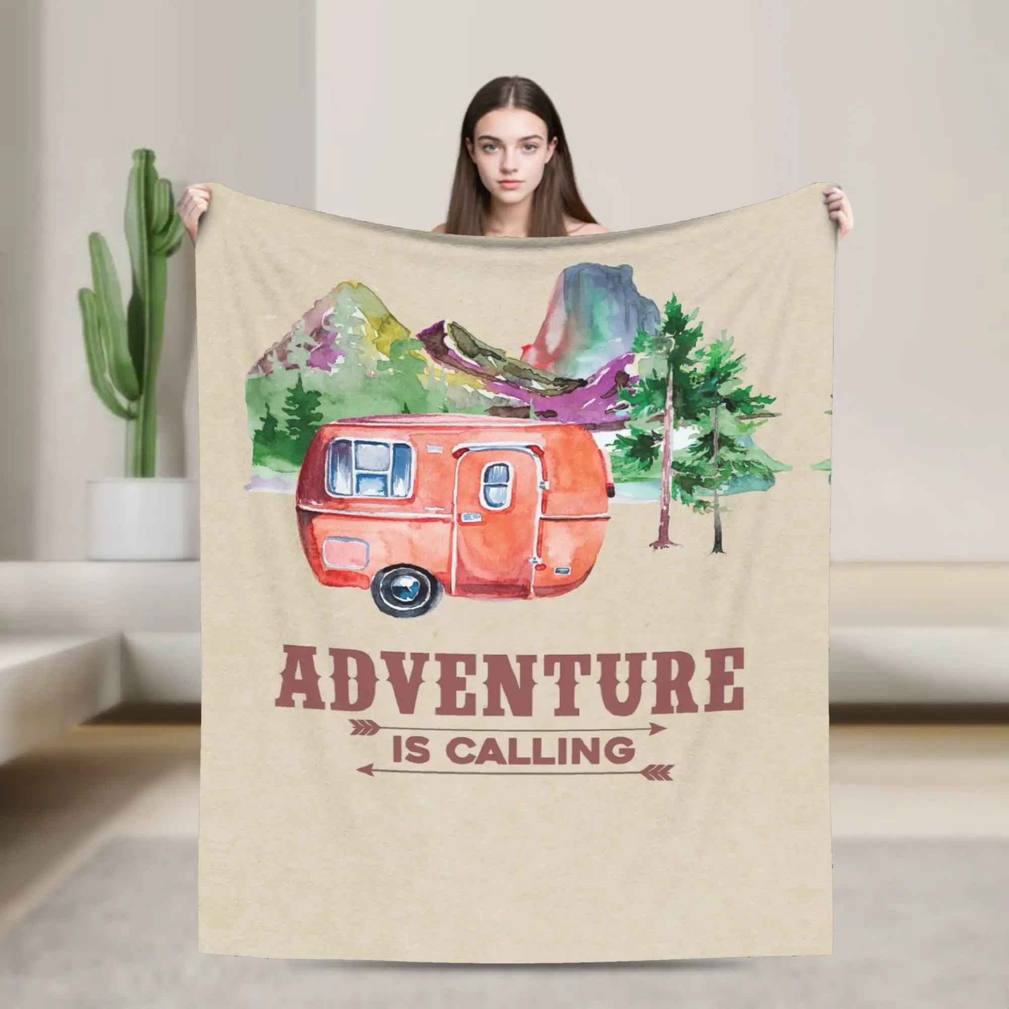 

Одеяла для кемпинга Happy Camp Caravan, фланелевая новинка, теплое одеяло для покрывала, зима