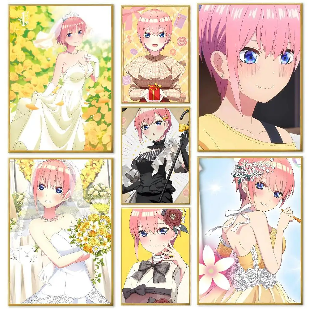Nakano Ichika Animation Five Sisters Poster Art Sticky Wall Waterproof Home Living Room Bedroom Bar Aesthetic Decoration
