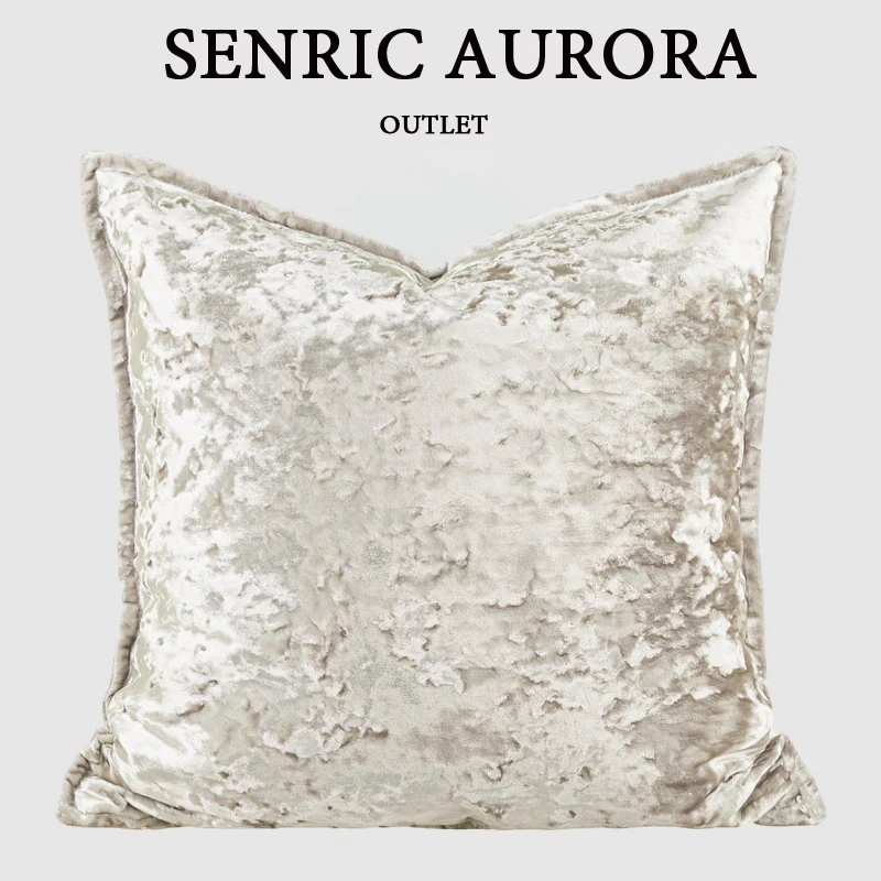 

Luxury Cushion Cover 30x50 45x45 50x50cm Ice Flower Velvet Pearl White Pillow Case For Home Hotel Bed Living Room Sofa