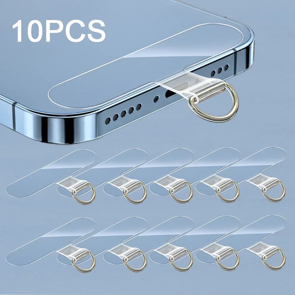 10Pcs Universal Tpu Mobile Phone Anti-lost Lanyard Card Gasket Nylon Detachable Phone Hanging Cord Strap Patch Tether Pad