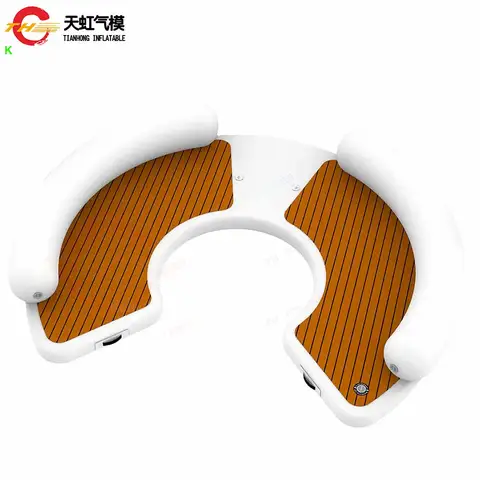 Kommersiell hållbar vattenflytande resort luftö uppblåsbar bryggplattform förseglad uppblåsbar luftlounge med pump 8 best sales uppblåsbar flytande ö - №7