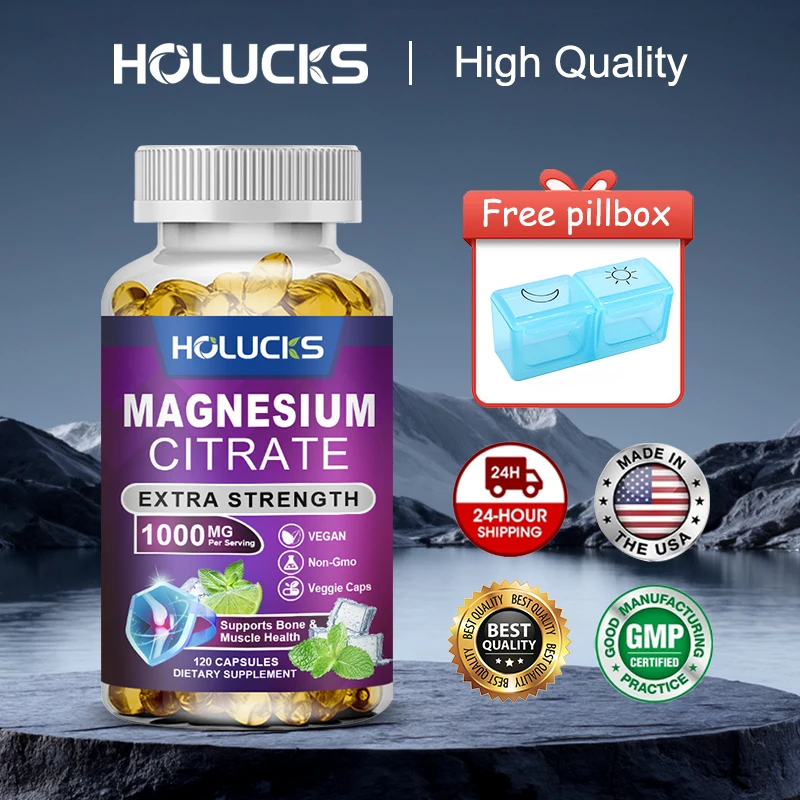 

Magnesium Citrate Capsules, Support Digestive Health, Occasional Constipation, Promotes Regularity, Muscle Relaxation, Vegan
