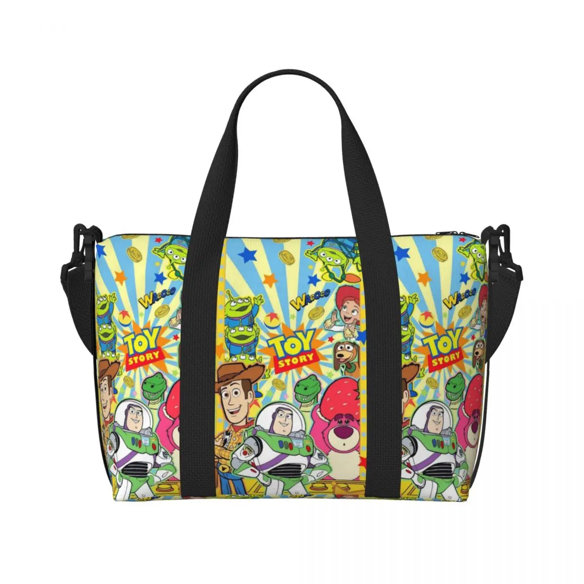 

Custom T-Toy S-Story Groceries Shopping Tote Bags Women Large Capacity Beach Gym Travel Bags