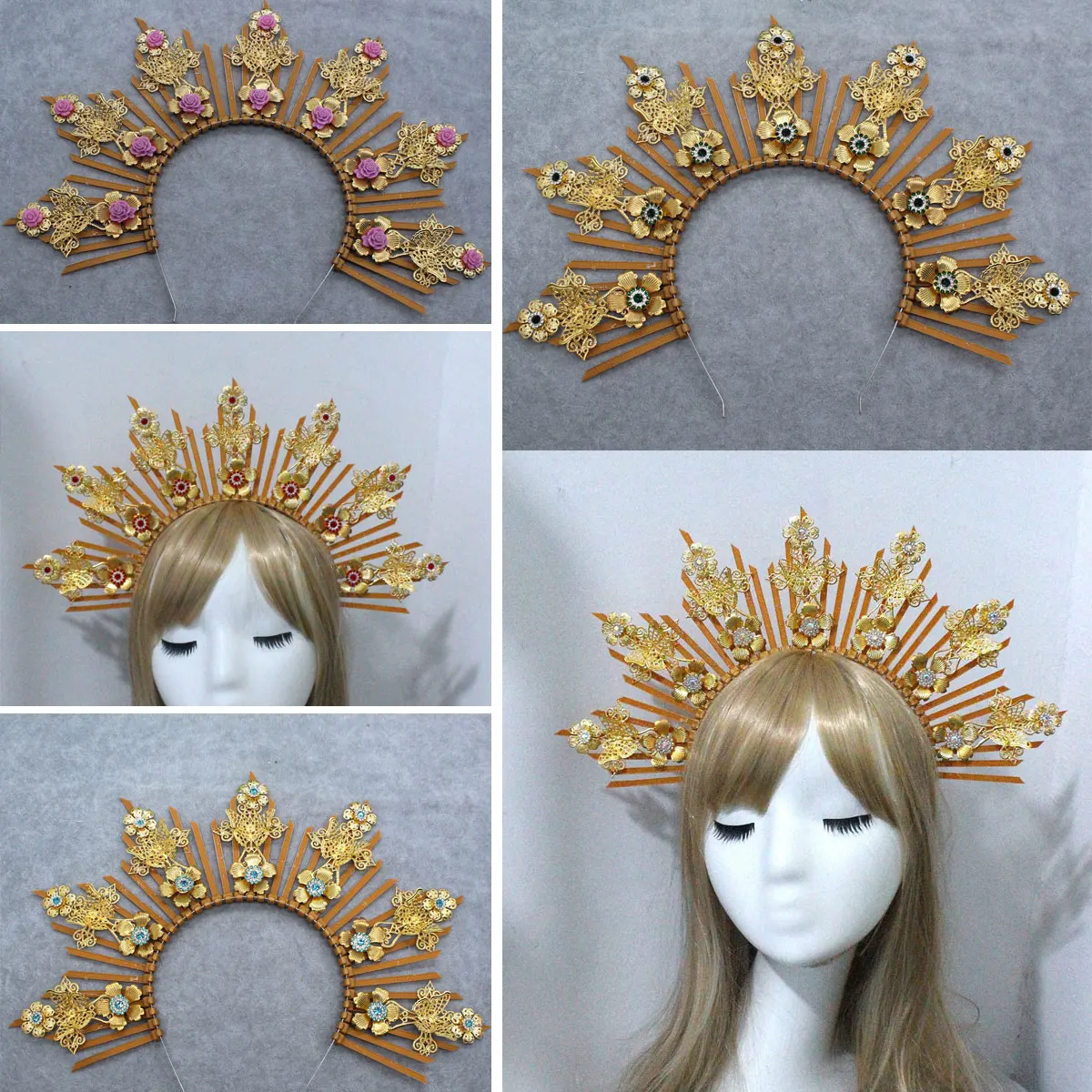 DIY Kit Goddess Angel Halo Crown Sun Headband Headpiece Birthday Headdress Sunburst Patron Saint Virgin Mary Headlights