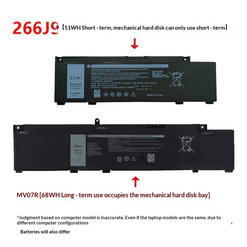 

For dell g3 3500 3790 3590 g5 5000 5500 5590 mv07r 266j9 battery