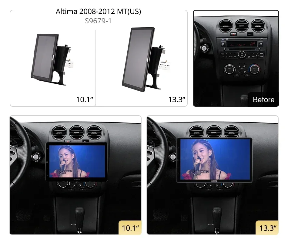 13.3 Inch Ownice 1Din Android10.0 Car Radio 360 Panorama for Nissan altima 2008-2012 Auto Audio SPDIF Rotatable 4G LTE NO DVD