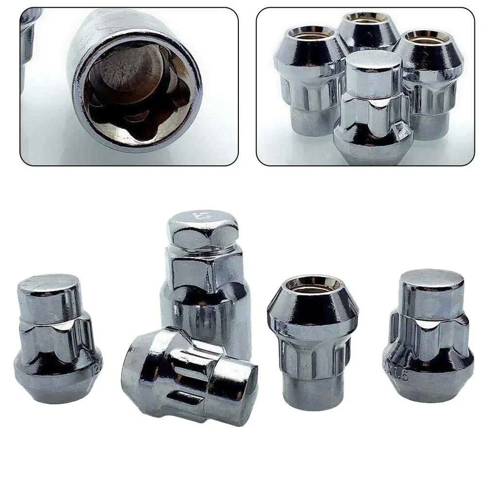 4Pcs X 1.5 Locking Wheel Nuts Tapered Key Anti-theft Tire Locks Screwed Wheel Locks For Ford For Honda For Nissan For Toyota