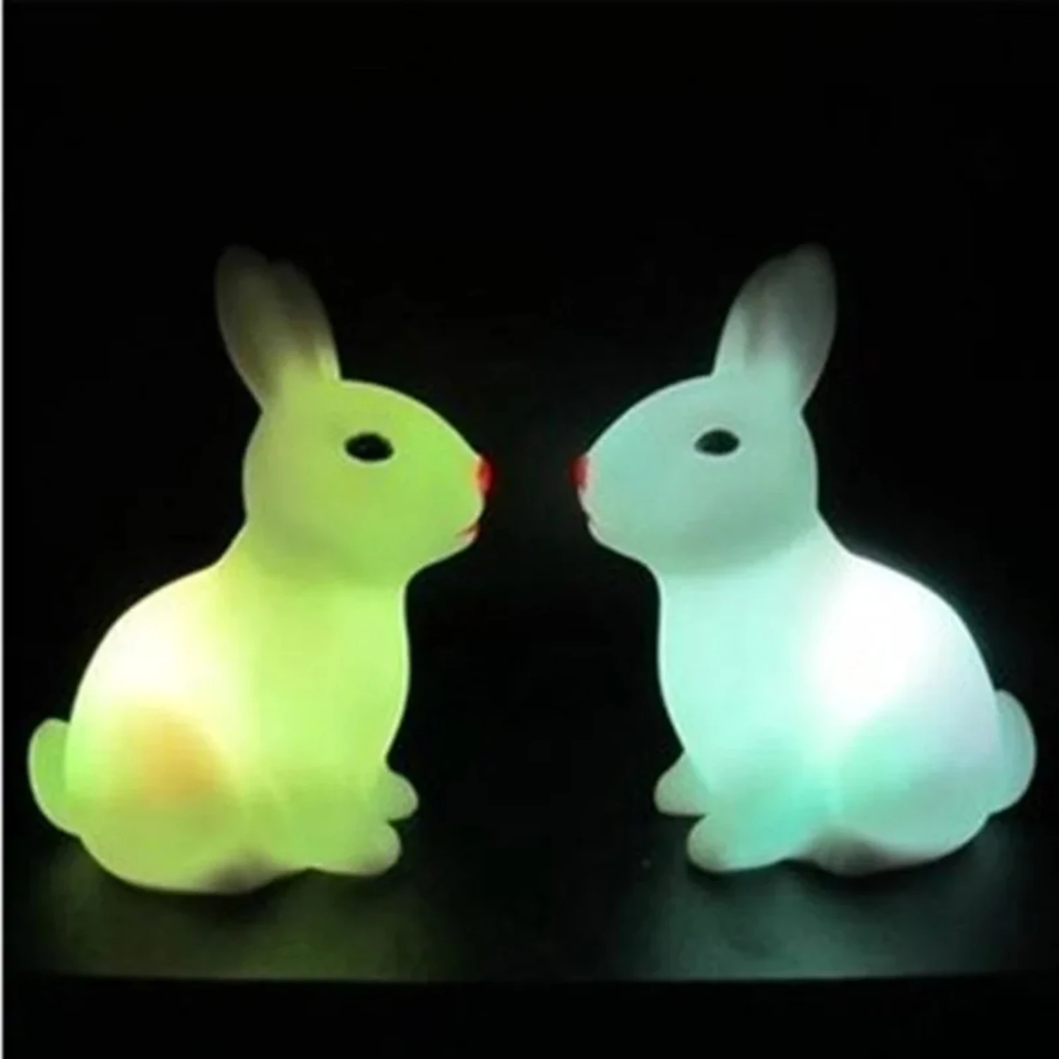 Luces de noche de conejo de dibujos animados coloridas y lindas, decoración de animales adorables para la habitación de los niños, regalo perfecto para bebés, nuevo