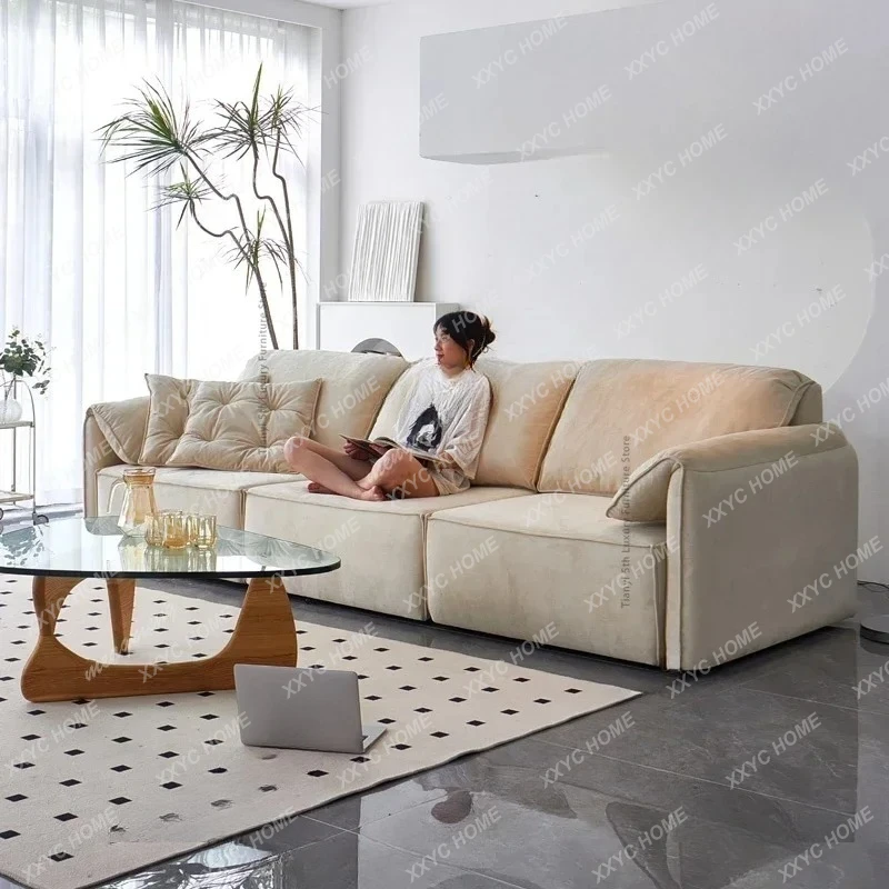 sofa bed Hot sales Elephant ear electric fabric sofa living room cream wind small apartment telescopic folding function sofa bed