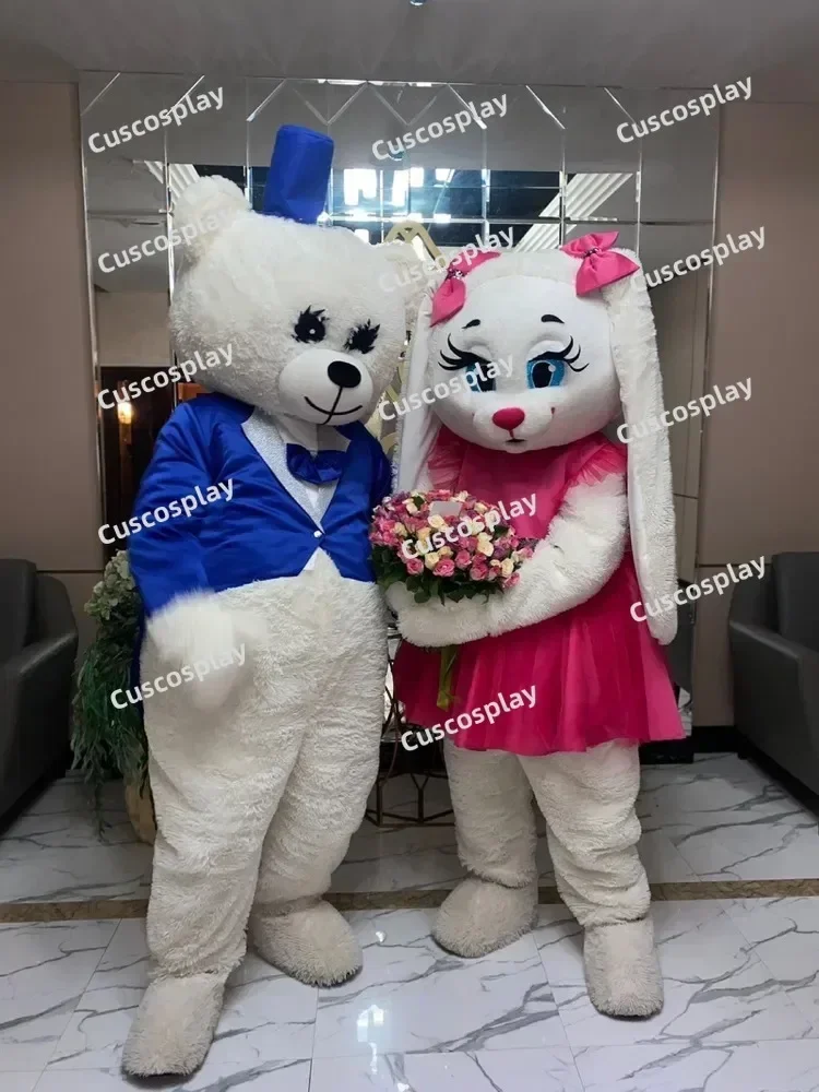 Bear Blue Tailcoat Easter Party Bunny Cartoon Costume Rabbit Mascot Costume Fancy Dress Clothing Halloween Carnival Events