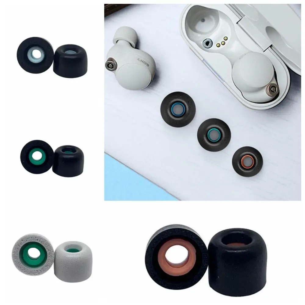 2 pairs Sound Insulation Replacement Foam Earbuds Eartips Nano Coating Protective Soft Ear Plugs Pads Anti Slip Comfortable