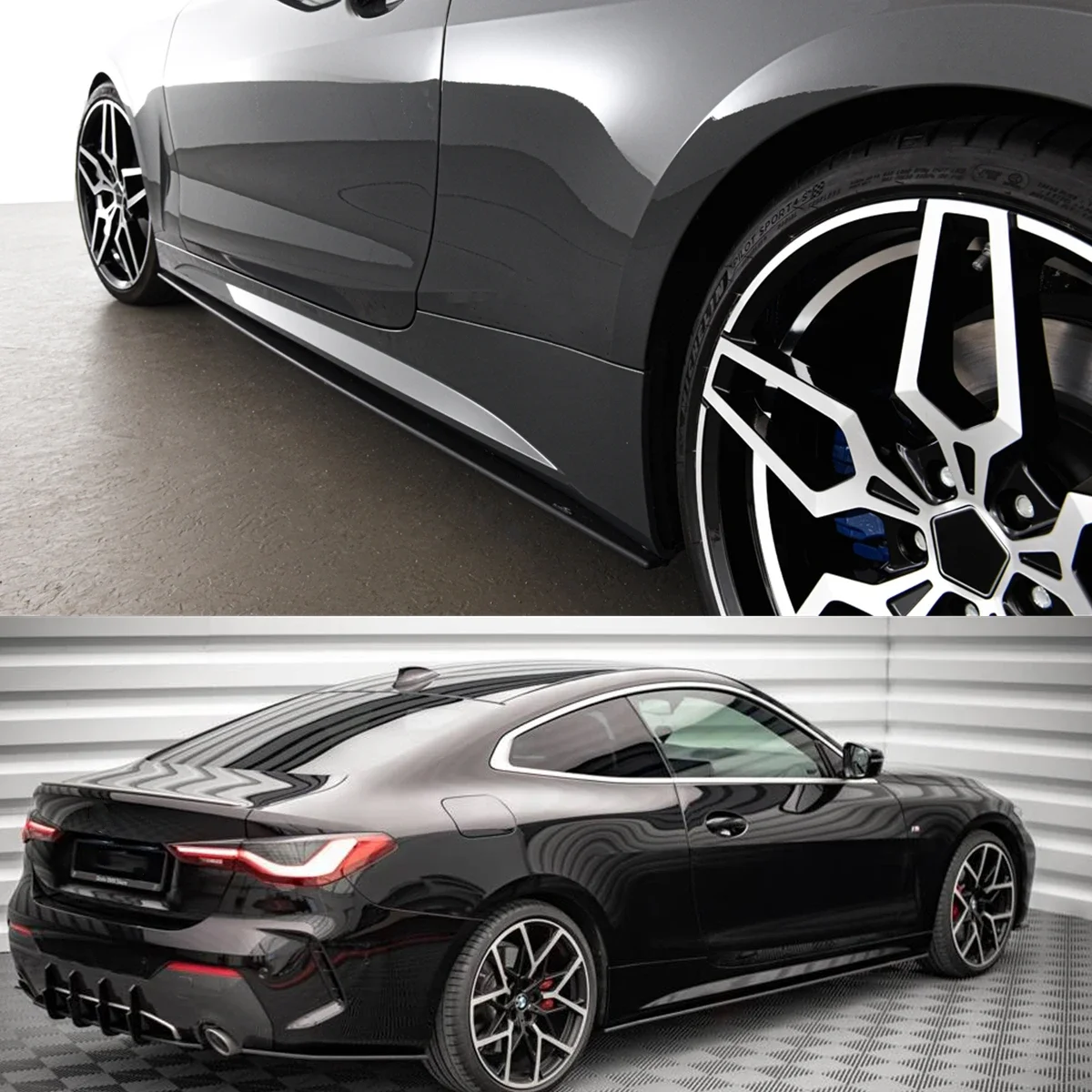 Magickit per BMW Serie 4 G22 G23 420i 430i M440i M-Sport 2020 2021 2022 Gonna laterale Estensione Paraurti Labbro BodyKit Winglet