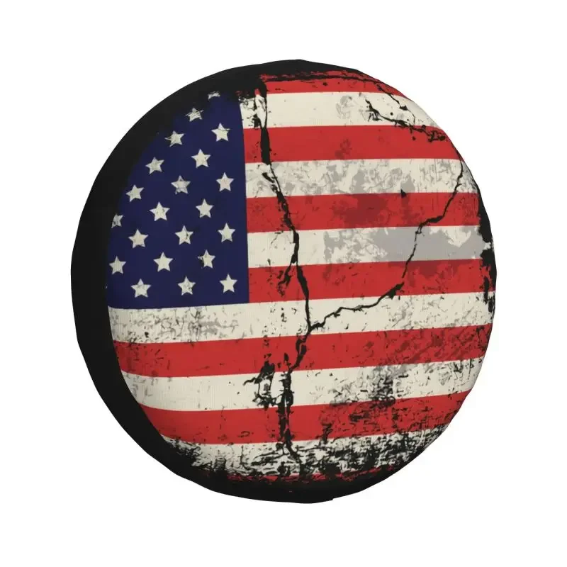 

Custom Free American Flag Car Tire Cover, Wheel Protector, Jeep, Toyota, USA, Patriotic, 4WD, 4x4, SUV, 14", 15", 16", 17"