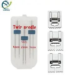 Wrinkled 5/7/9 Grooves Sewing Presser Foot And Twin Needles Size 2/3/4mm Fits For Singer Brother Sewing Machine Accessories