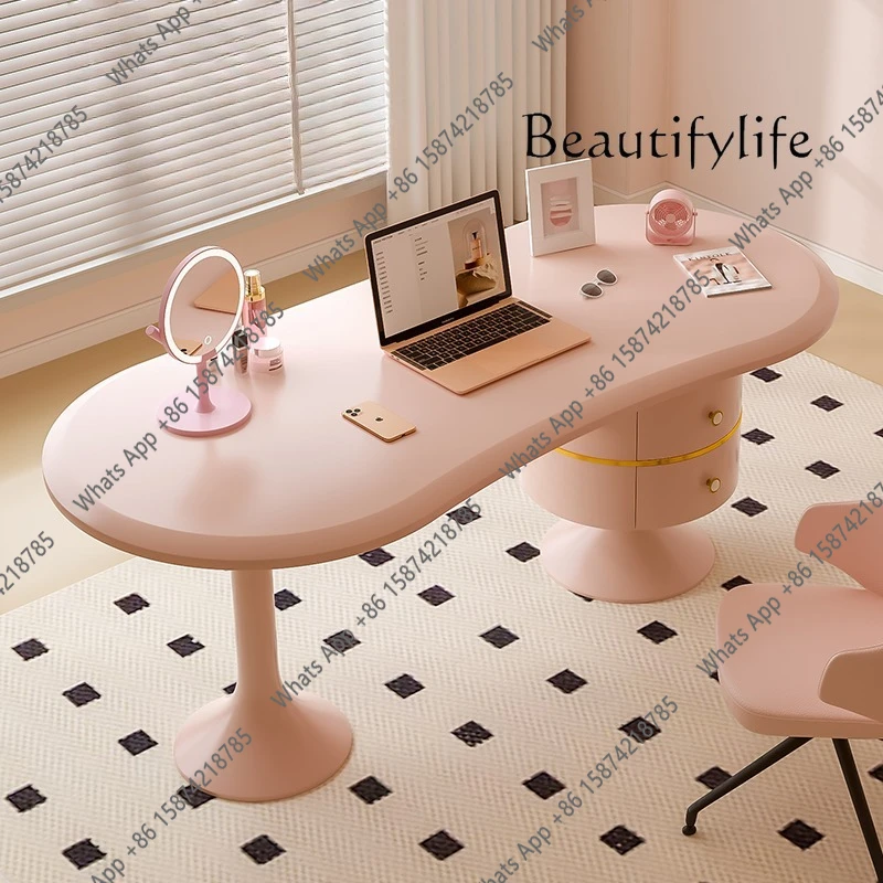 J Medieval Style Study Table Household Desk Small Apartment Italian Light Luxury Minimalist Cream Style Computer Desk