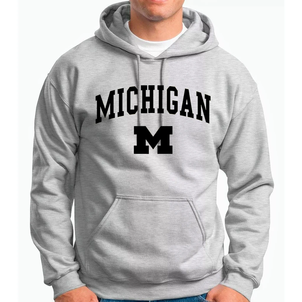 MICHIGAN Letter Print Hoodies Autumn Winter Sweatshirt Unisex Men And Women's Casual Student Fashion Couple Hooded Sweatshirt