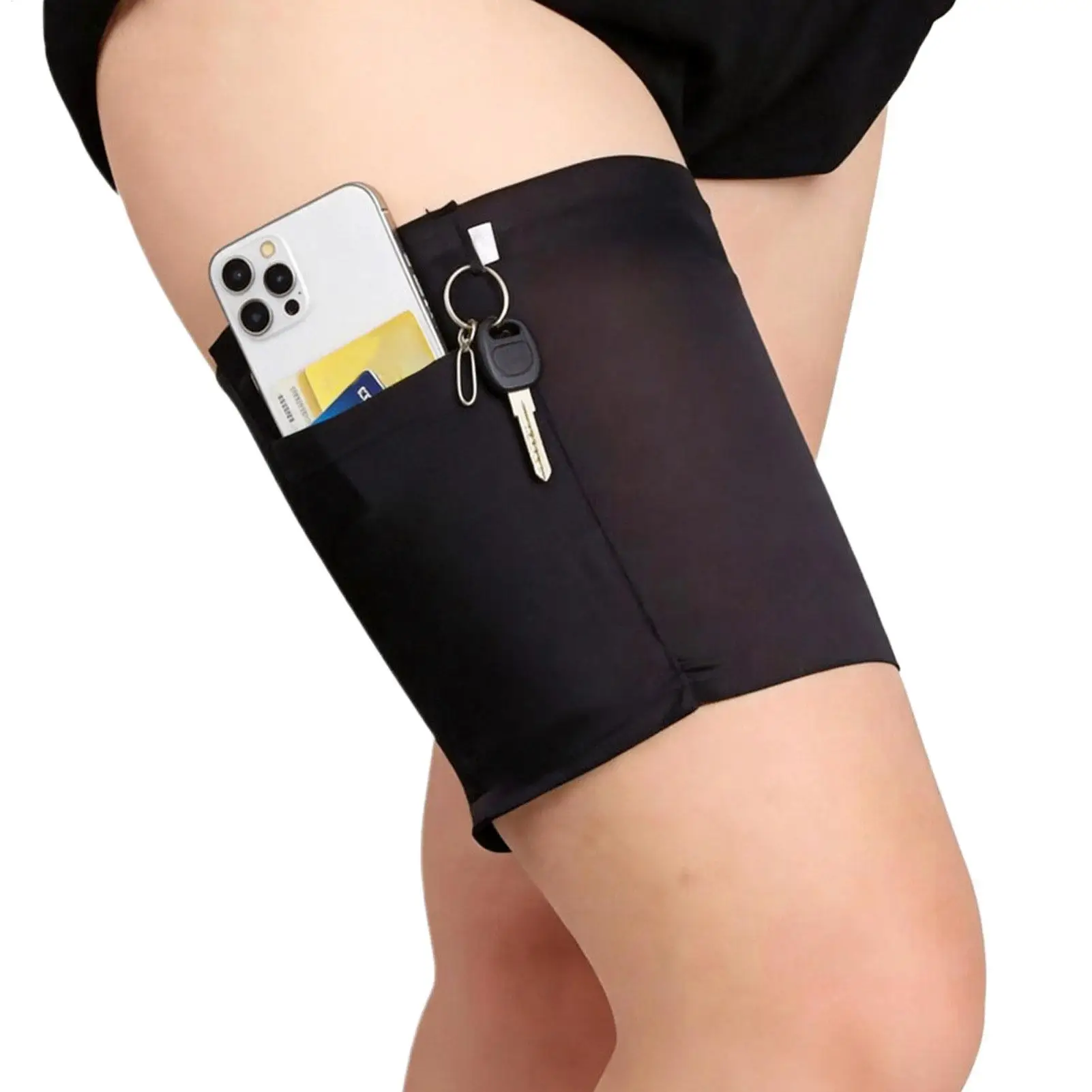 Cell Phone Leg Straps Non Slip Anti Theft Invisible Ankle Wallet Holder for Running Hiking Equestrian Motorcycle Workout Gym